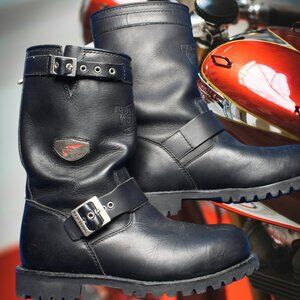 Red Wing 988 Black Steel Toe Engineer Motorcycle Biker Riding Boots Men Sz 9 NEW